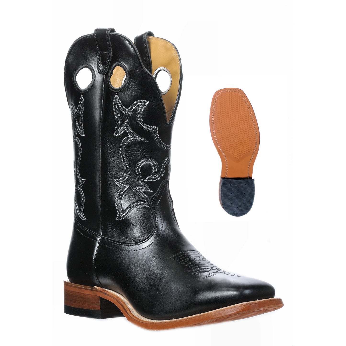 Men's Wide Square Toe Calf Boots