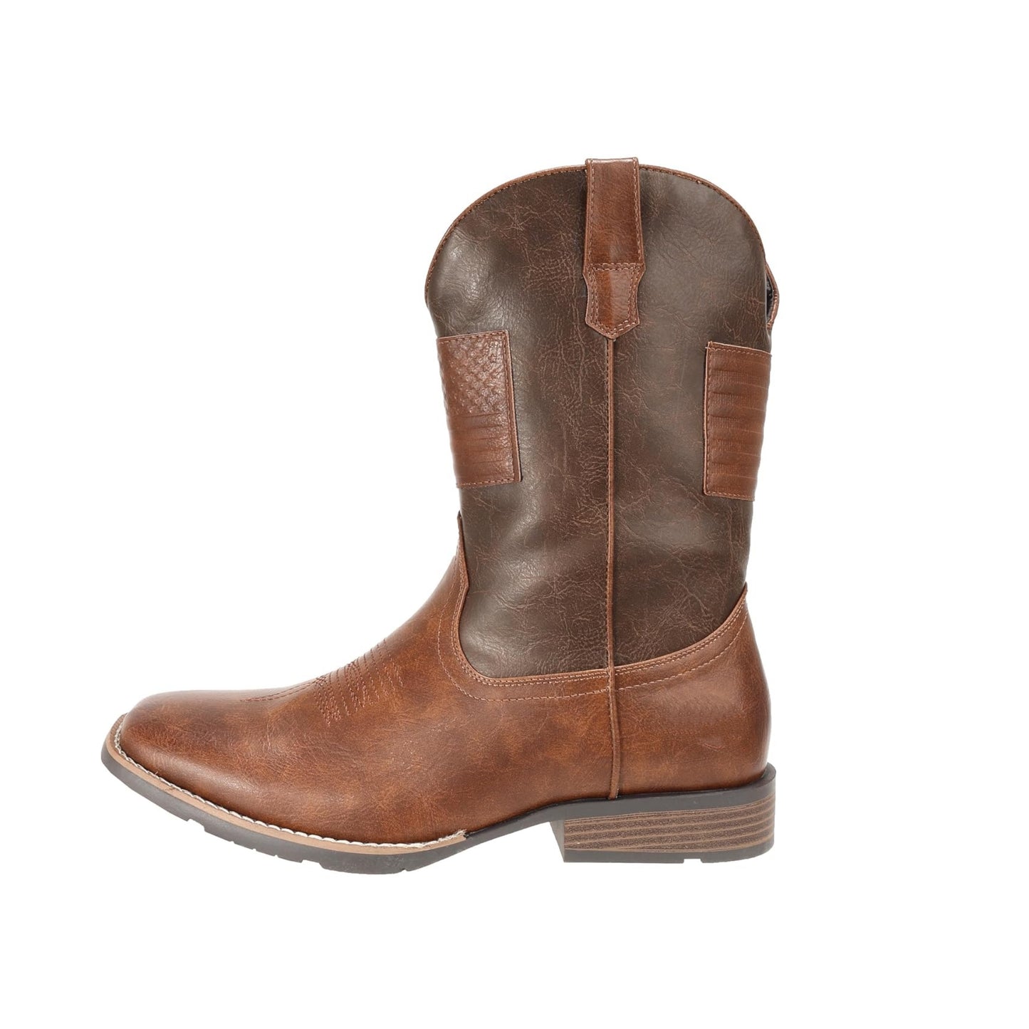 American Flag Retro Square Toe Wide Country Boots