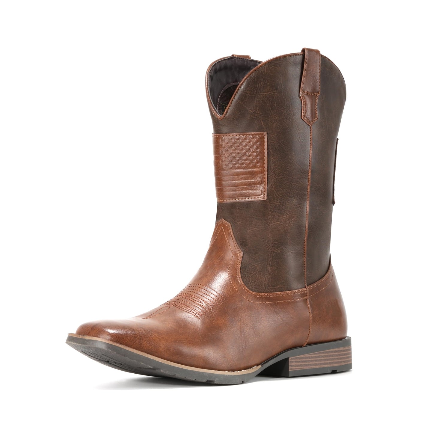 American Flag Retro Square Toe Wide Country Boots