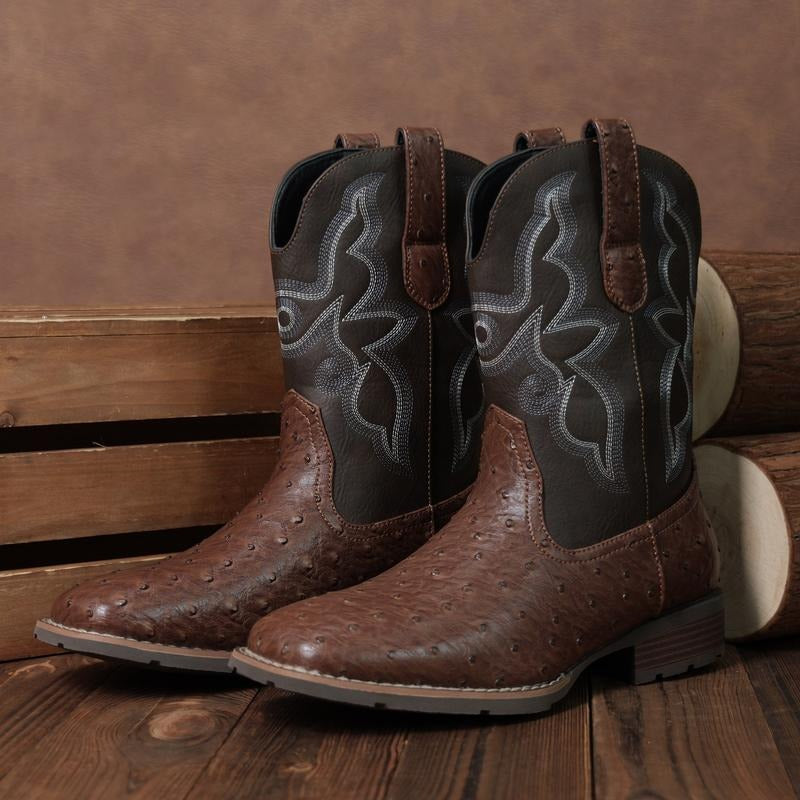 Embroidered Old West Style Cowboy Boots
