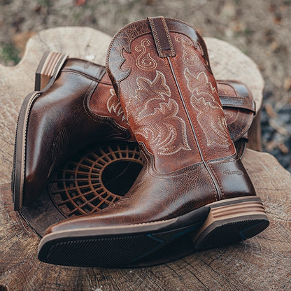 Full Cowhide Leather Cowboy Boots For Men