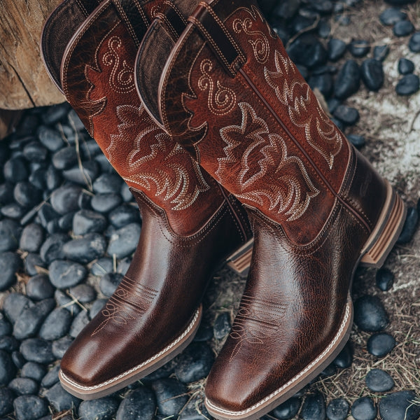 Full Cowhide Leather Cowboy Boots For Men