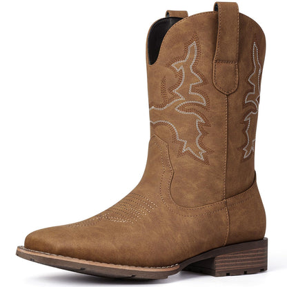 Men's Western Boots With Embroidered
