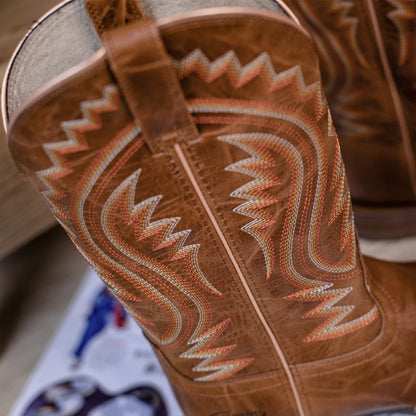 Full Cowhide Leather Western Retro Boot
