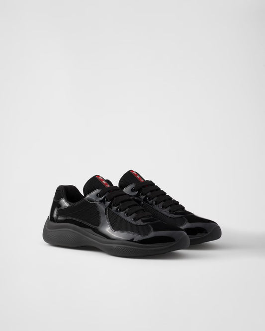Patent Leather And Technical Fabric Sneakers