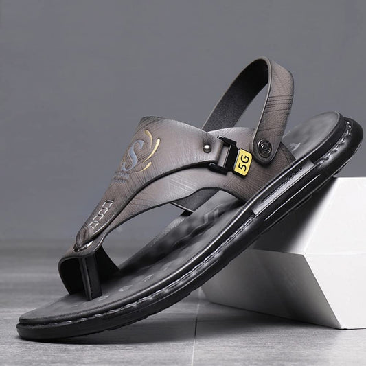 Men's Flip-flops Leather Sandals With Bunion Splints