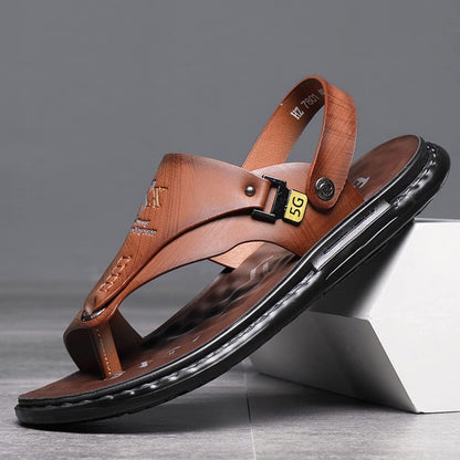 Men's Flip-flops Leather Sandals With Bunion Splints