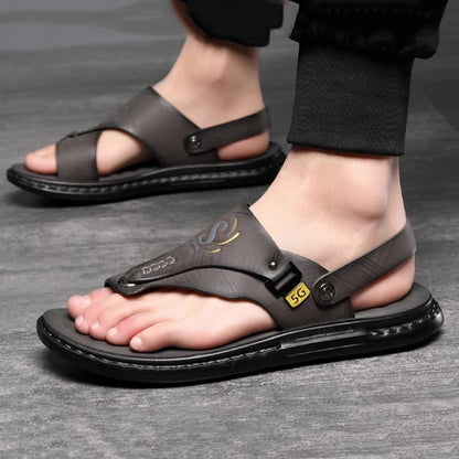 Men's Flip-flops Leather Sandals With Bunion Splints