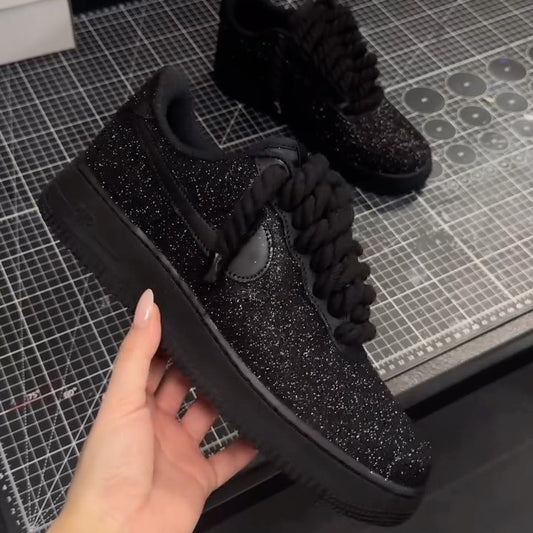 Black Glitter Sneakers
