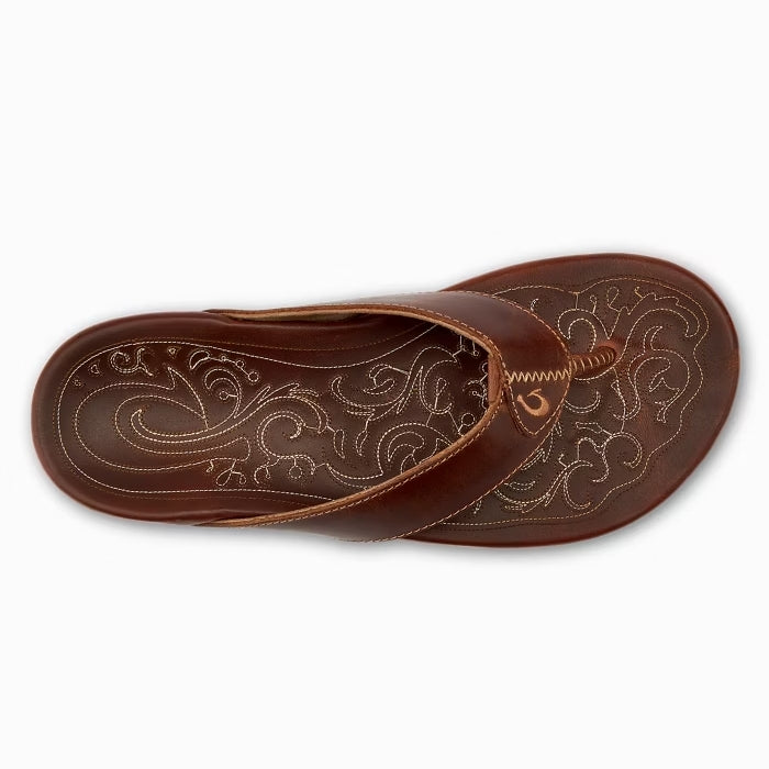 Men's Leather Embroidered Flip-flops