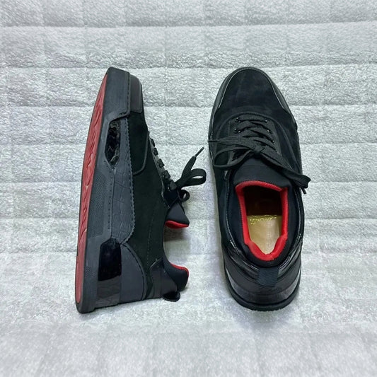 Men's Classic Black Leather Sneakers
