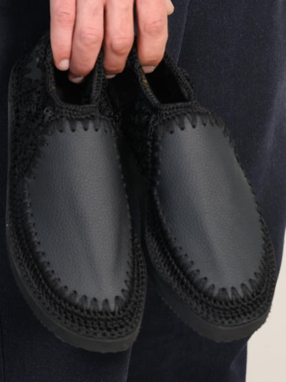 Handmade Knit And Leather Casual Shoes