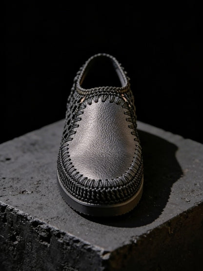 Handmade Knit And Leather Casual Shoes