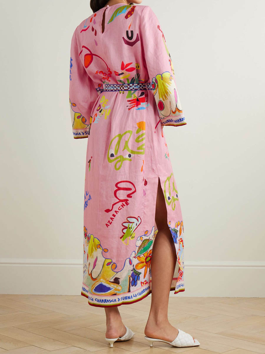 Printed Fashion Split Hem Dress