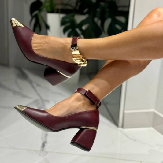 Metal-Embellished Point-Heel Pumps