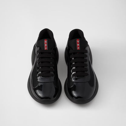 Patent Leather And Technical Fabric Sneakers