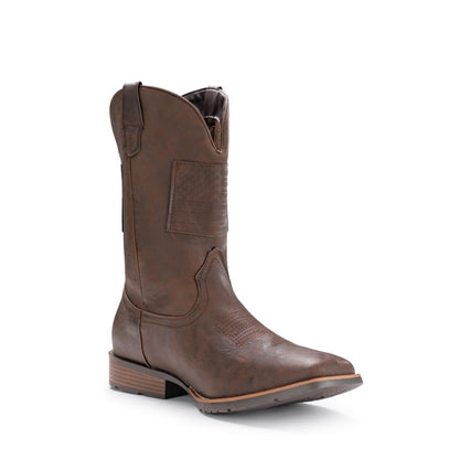 American Flag Retro Square Toe Wide Country Boots