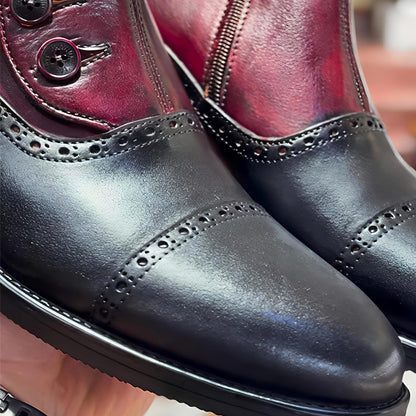 Men's Pointed Button Casual Ankle Boots Chelsea Boots