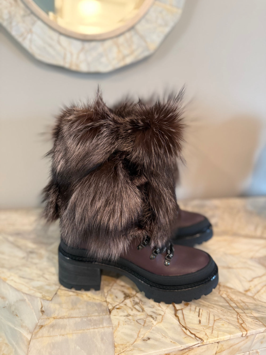 Plush Coarse Heel Boots