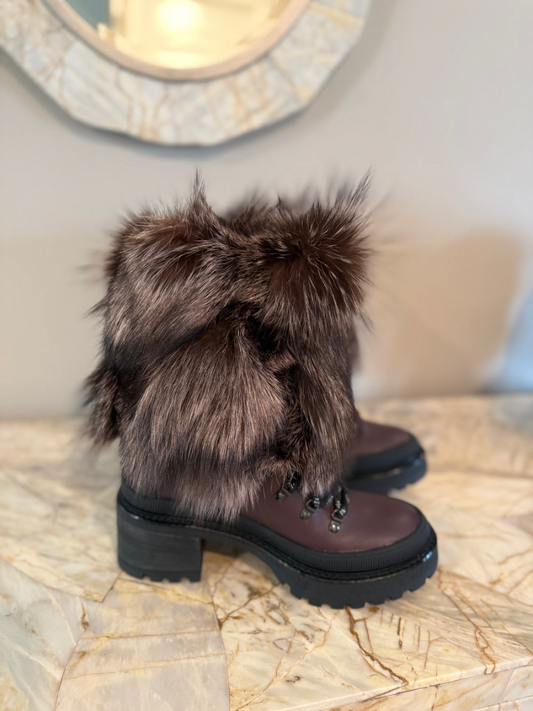 Plush Coarse Heel Boots