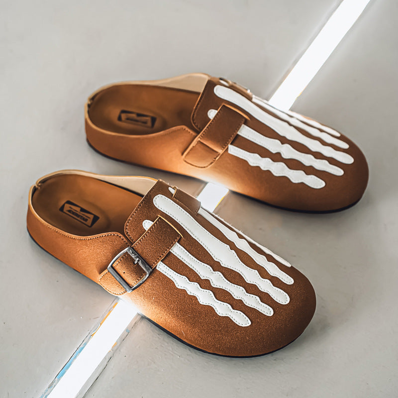 Casual Striped Pattern Slip-On Shoes With Buckle