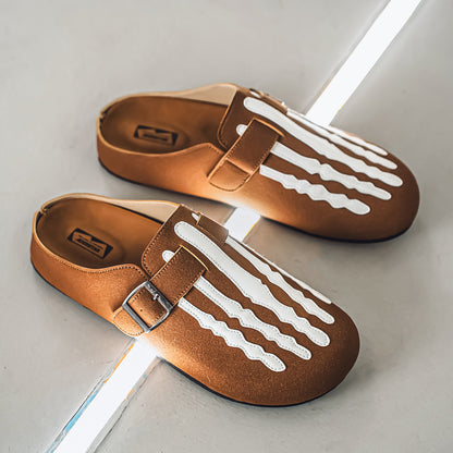 Casual Striped Pattern Slip-On Shoes With Buckle