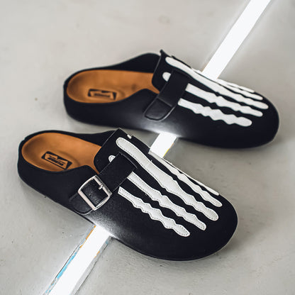 Casual Striped Pattern Slip-On Shoes With Buckle