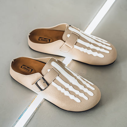 Casual Striped Pattern Slip-On Shoes With Buckle