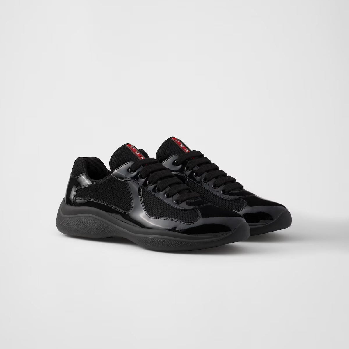 Patent Leather And Technical Fabric Sneakers
