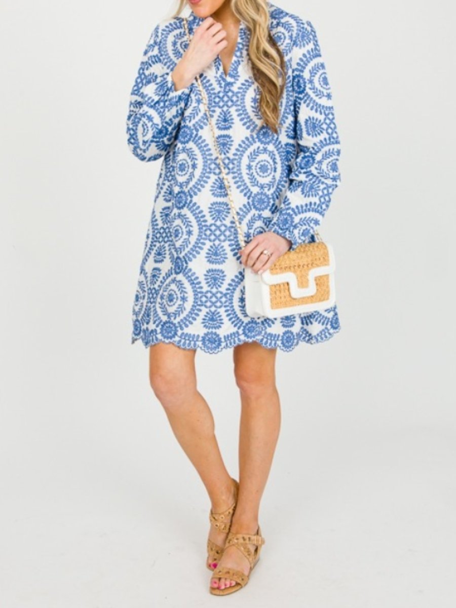 Spring Loose Embroidered Dress