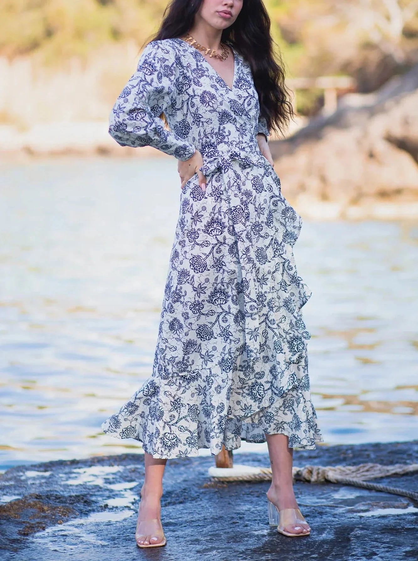 Debo Maxi Dress - Rosee Sky